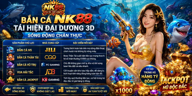 Bắn cá NK88 tái hiện đại dương 3D sống động chân thực